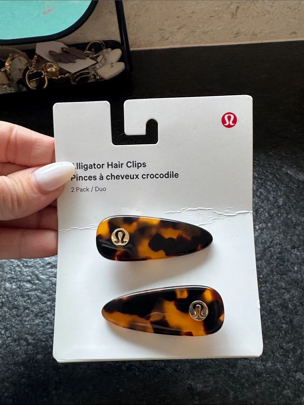 lululemon athletica Tortoiseshell Alligator Hair Clips - Brown & Black (2 Pack)